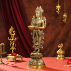 Brass Deep Standing Lakshmi Idol (20 Inch) Vedansh Craft