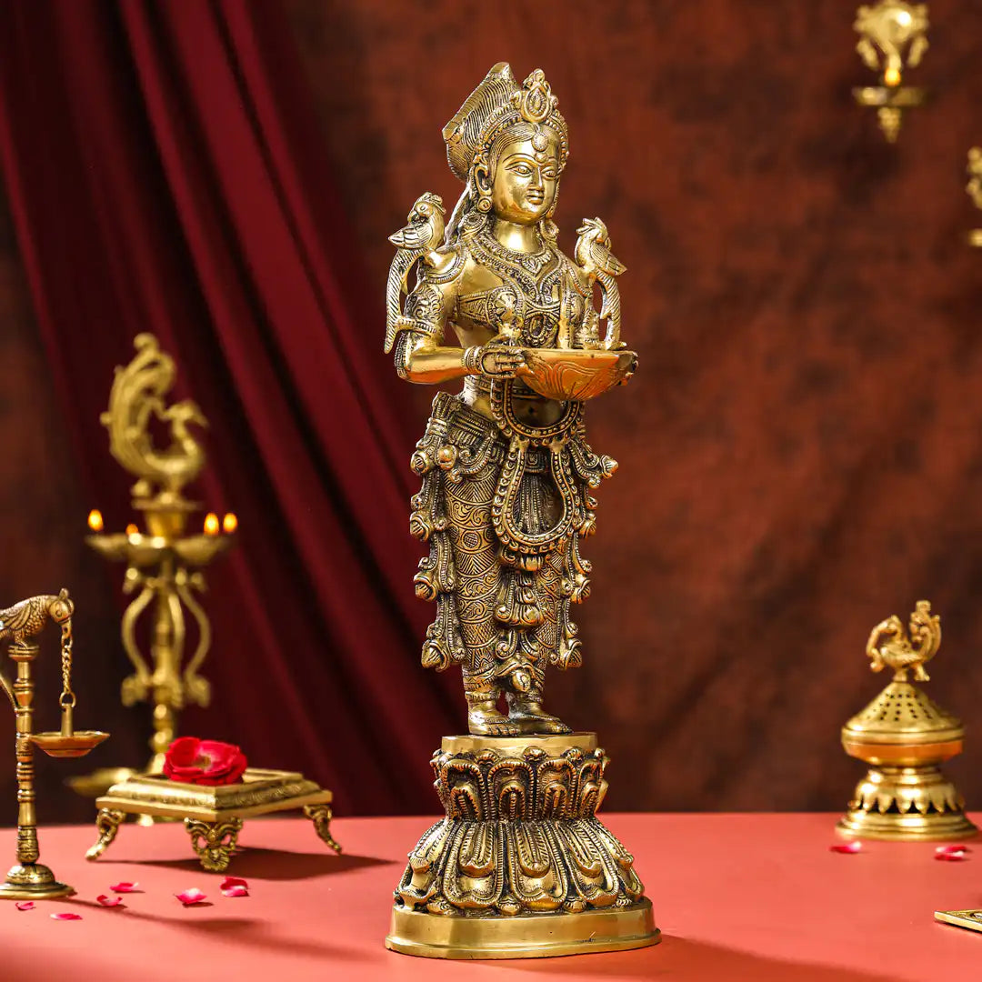 Brass Deep Standing Lakshmi Idol (20 Inch) Vedansh Craft
