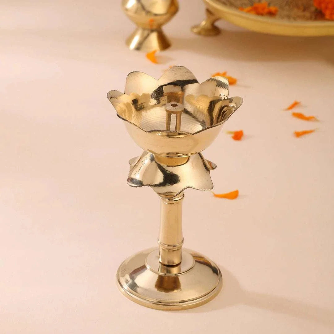 Brass Akhand Lotus Diya Vedansh Craft