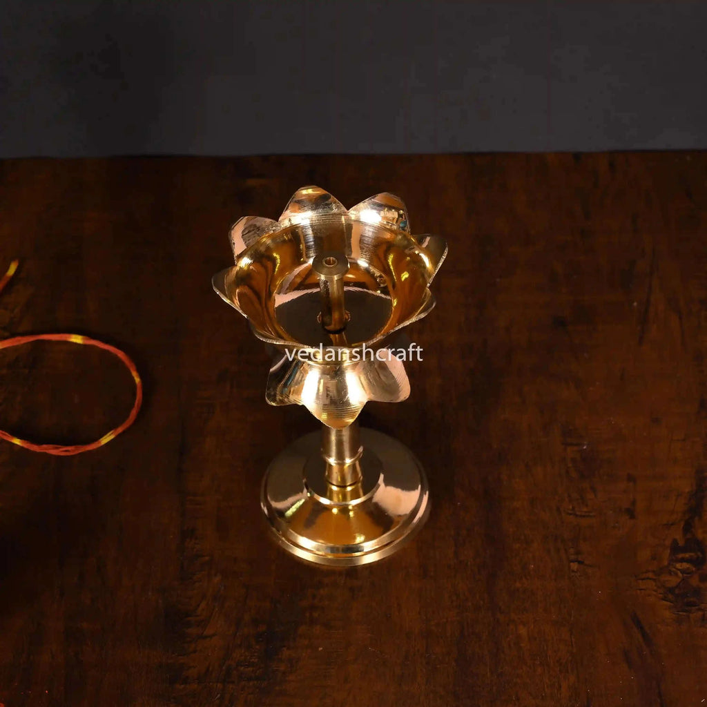 Brass Akhand Lotus Diya Vedansh Craft