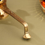 Brass Traditional Panch Aarti With Handle (10.5 Inch) Vedansh Craft