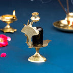 Brass Stone Shivling Idol (5 Inch) Vedansh Craft