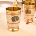 Brass Hand Painted Glass Pair Vedansh Craft