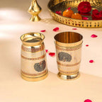 Brass Hand Painted Glass Pair Vedansh Craft