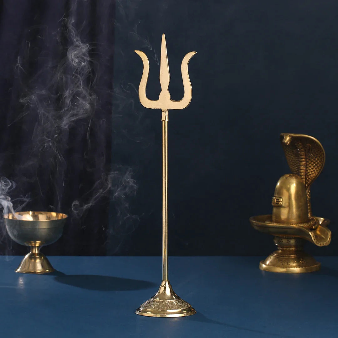 Brass Sacred Trishul (10.5 Inch) Vedansh Craft