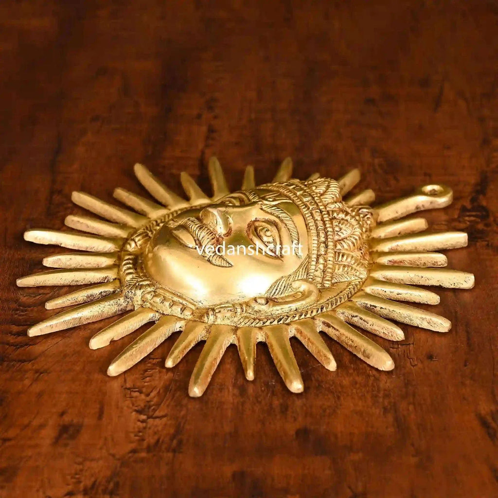 Brass Sun Face Wall Hanging (9 Inch) Vedansh Craft