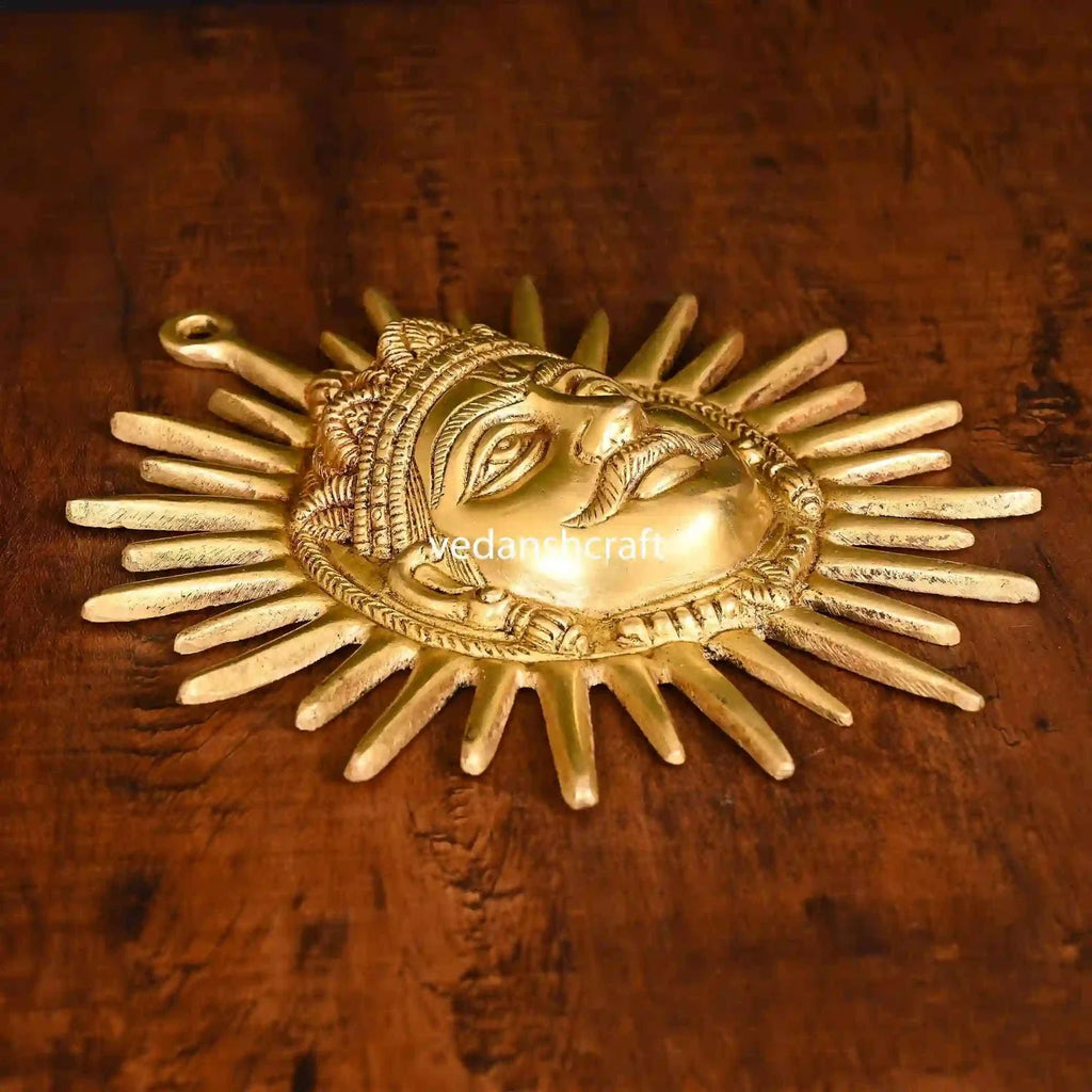 Brass Sun Face Wall Hanging (9 Inch) Vedansh Craft