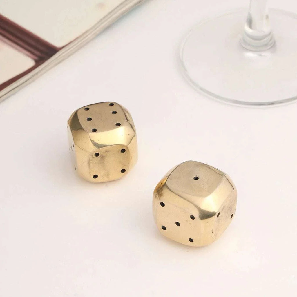 Brass Multi Purpose Dice Pair (1.2 Inch) Vedansh Craft
