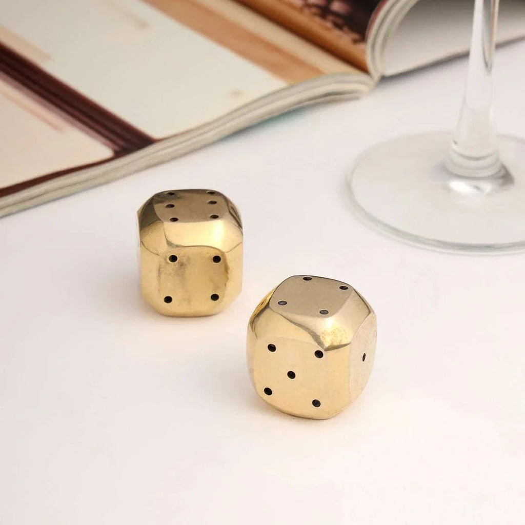 Brass Multi Purpose Dice Pair (1.2 Inch) Vedansh Craft