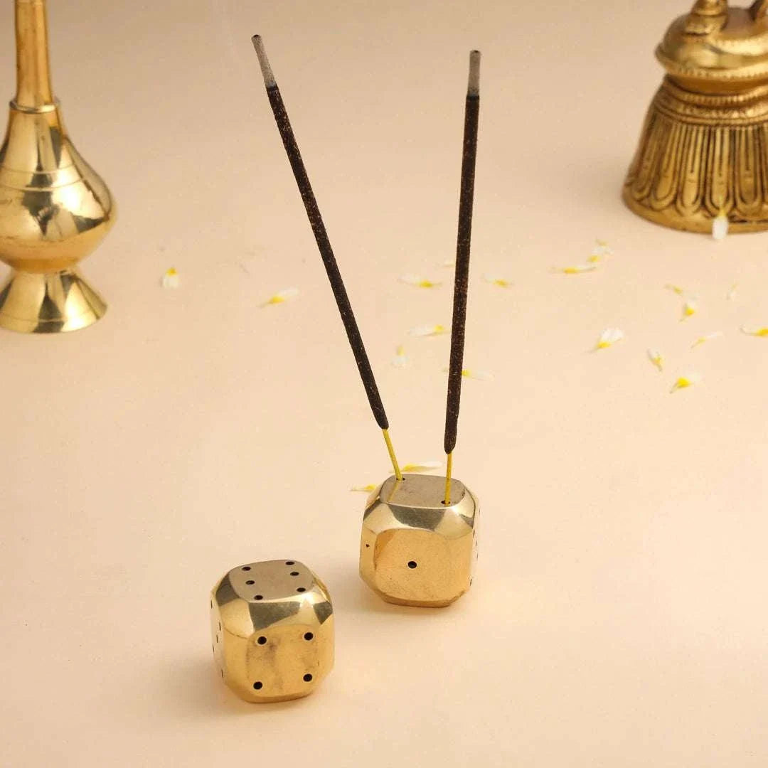 Brass Multi Purpose Dice Pair (1.2 Inch) Vedansh Craft