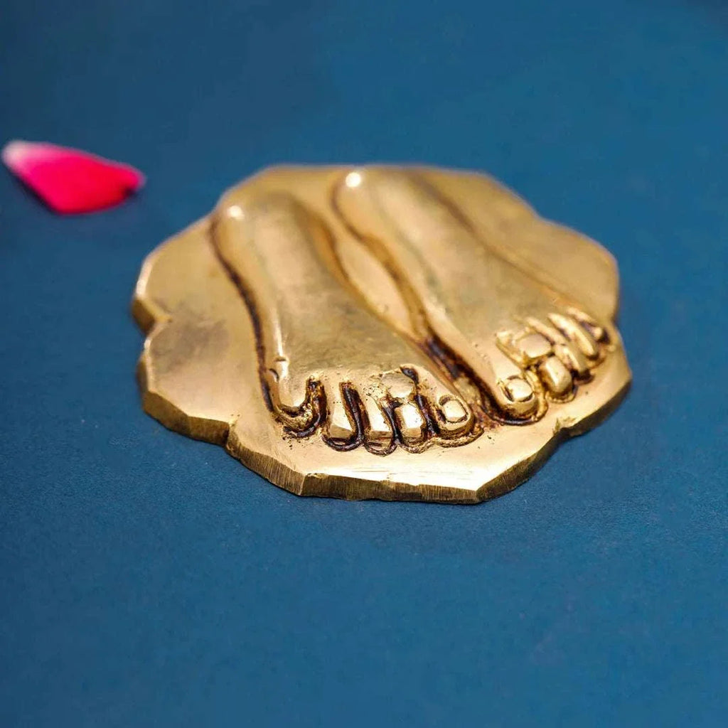 Brass Charan Paduka (2.8 Inch) Vedansh Craft