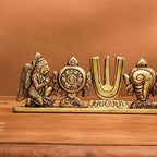 Brass Shankh Chakra Namah Hanuman And Garuda Religious Showpiece (2.5 Inch) Vedansh Craft