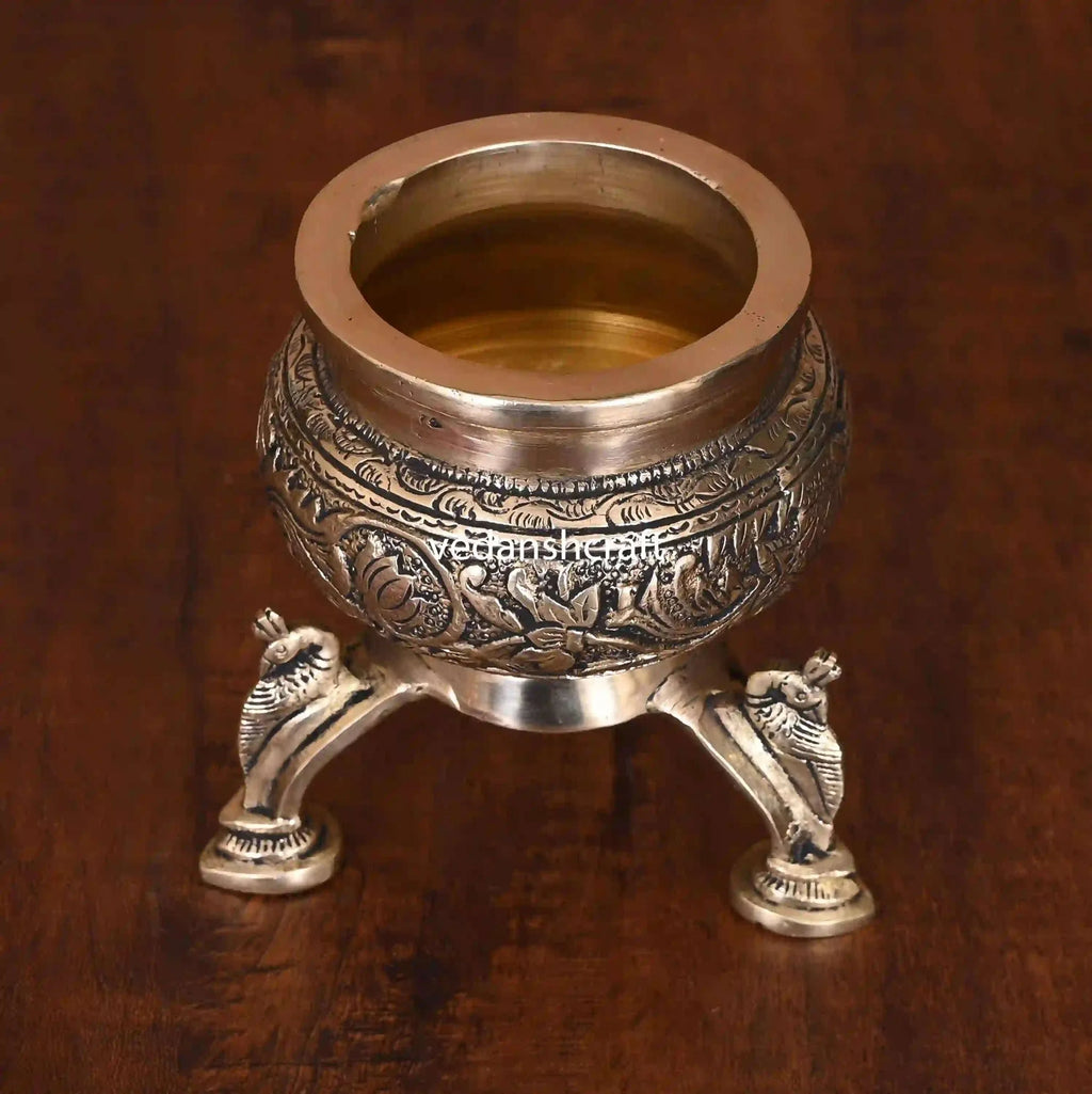 Brass Ganga Kalash with Stand – 4.5 Inch | Sacred Puja Vessel Vedansh Craft