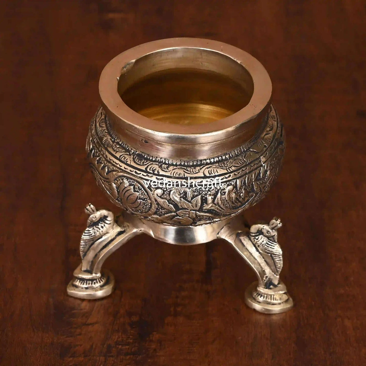 Brass Ganga Kalash with Stand – 4.5 Inch | Sacred Puja Vessel Vedansh Craft