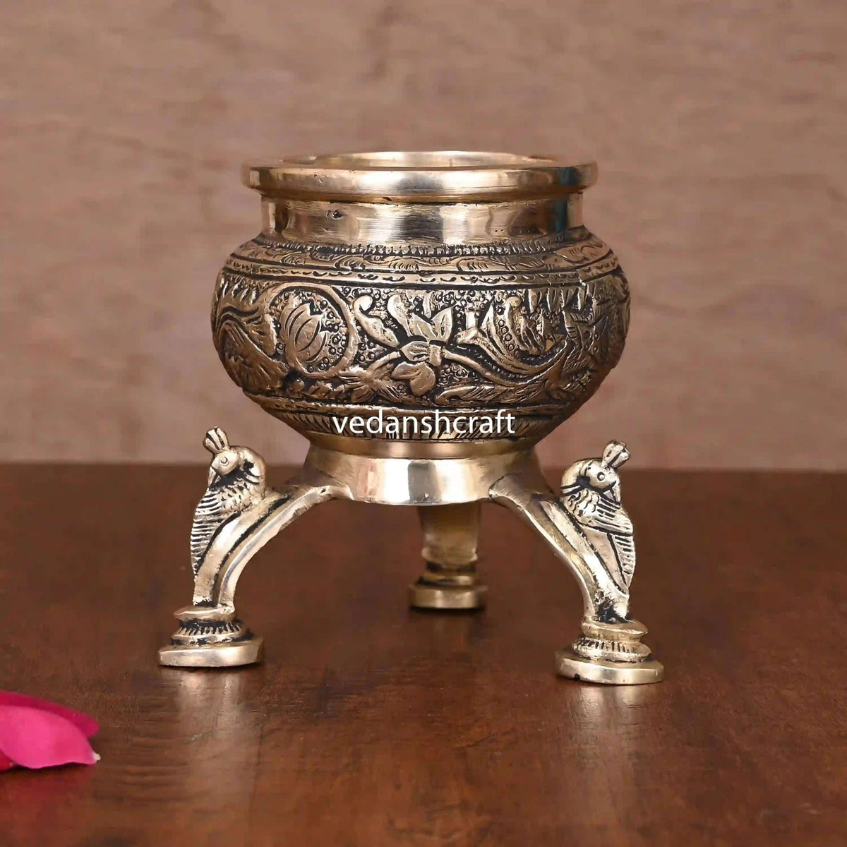 Brass Ganga Kalash with Stand – 4.5 Inch | Sacred Puja Vessel Vedansh Craft