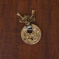 Brass Shiva Om Round Door Lock With Three Keys (3 Inch) Vedansh Craft