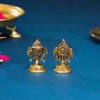 Brass Shankh Chakra Decor Set (2.5 Inch) Vedansh Craft
