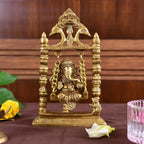 Brass Sitting Ganesha On Swing/Jhula (7.5 Inch) Vedansh Craft