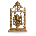 Brass Sitting Ganesha On Swing/Jhula (7.5 Inch) Vedansh Craft