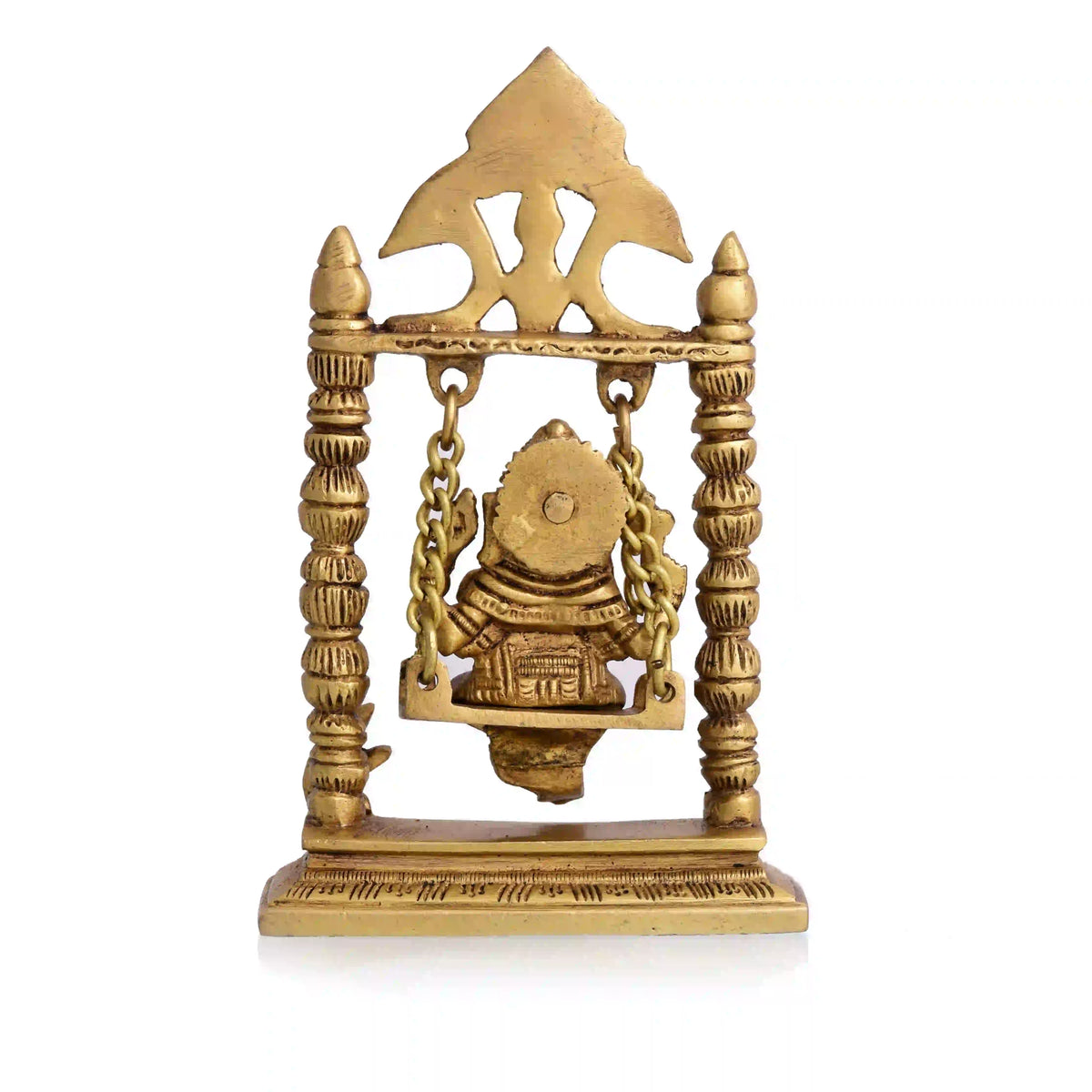 Brass Sitting Ganesha On Swing/Jhula (7.5 Inch) Vedansh Craft