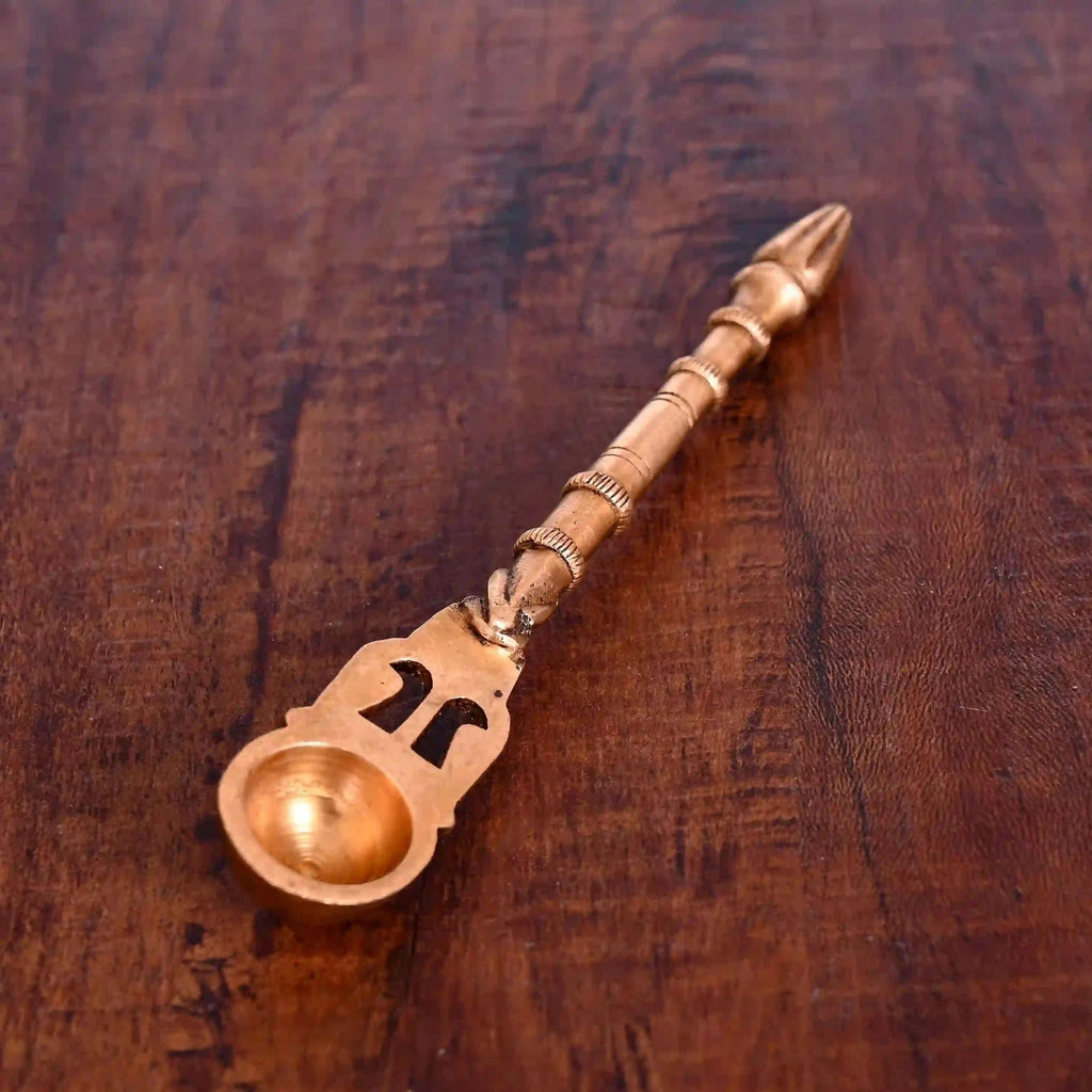 Copper Pooja Ahuti Spoon (5.5 Inch) Vedansh Craft