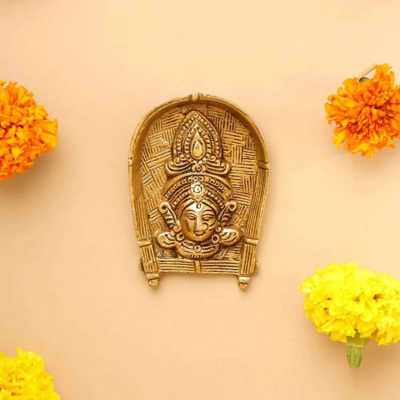 Brass Durga Face Wall Hanging (4 Inch) Vedansh Craft