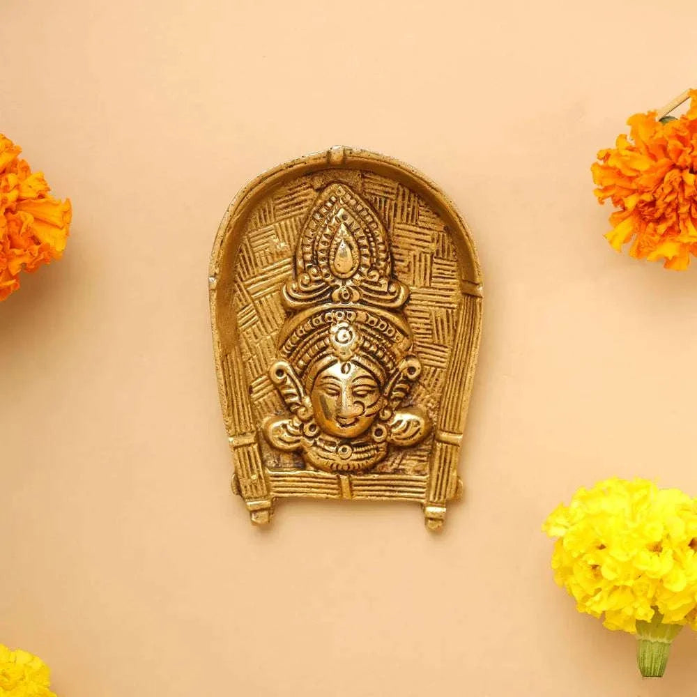 Brass Durga Face Wall Hanging (4 Inch) Vedansh Craft
