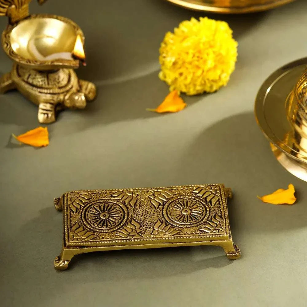 Brass Pooja Chowki (3.5 Inch) Vedansh Craft