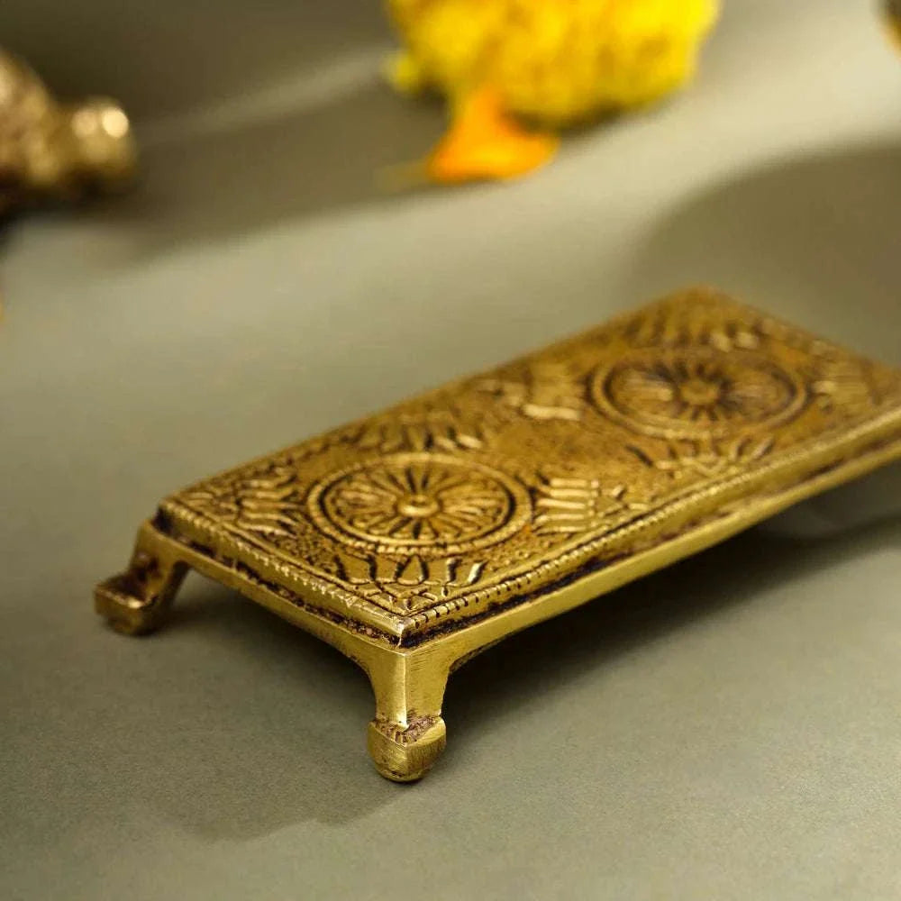 Brass Pooja Chowki (3.5 Inch) Vedansh Craft