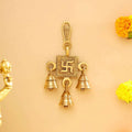 Brass Swastik Wall Hanging Bell (6.5 Inch) Vedansh Craft