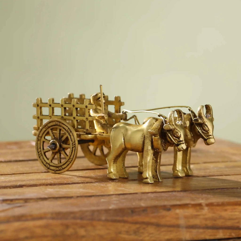 Brass Double Bullock Cart (2 Inch) Vedansh Craft