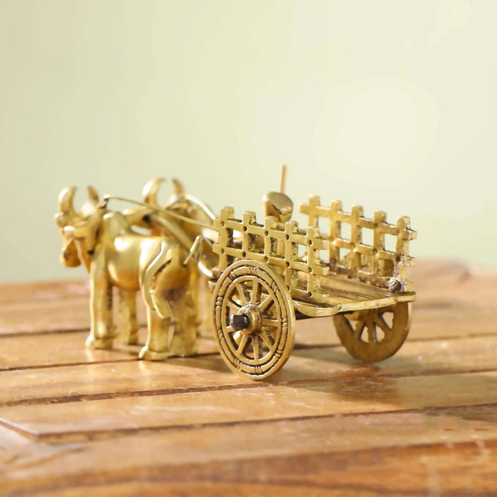 Brass Double Bullock Cart (2 Inch) Vedansh Craft