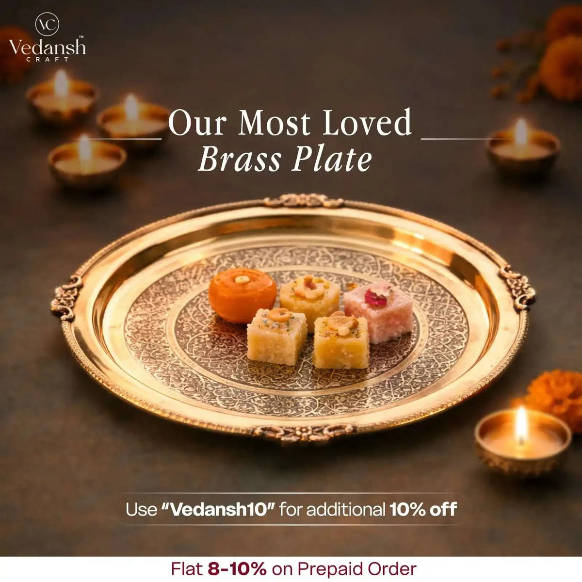 Brass Thali Vedansh Craft