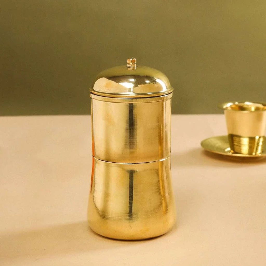 Brass Coffee Filter Machine (6.4 Inch) Vedansh Craft