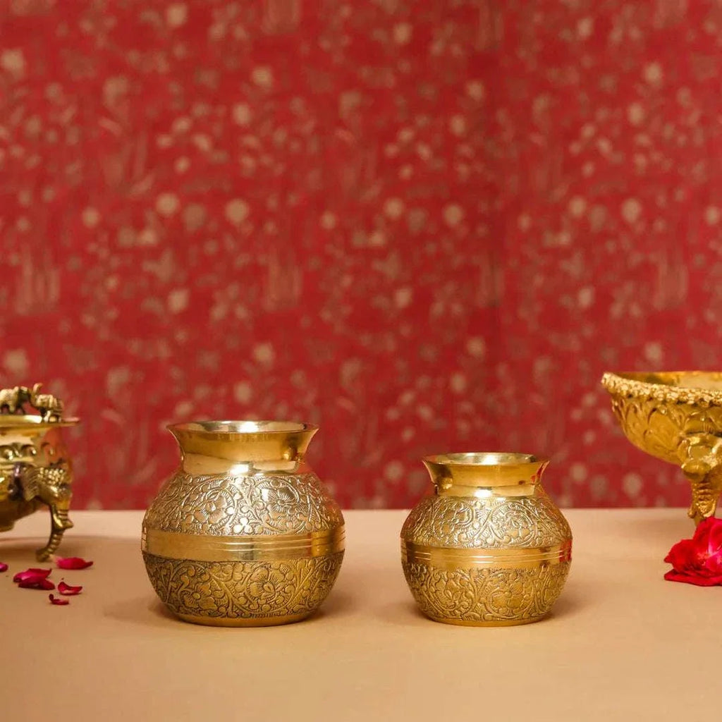 Brass Royal Pooja flower Kalash Vedansh Craft