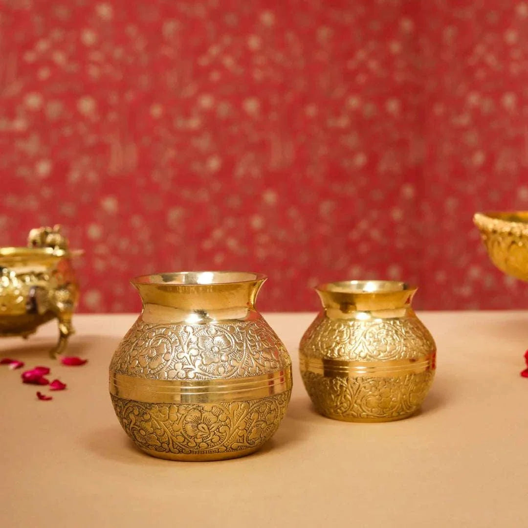 Brass Royal Pooja flower Kalash Vedansh Craft