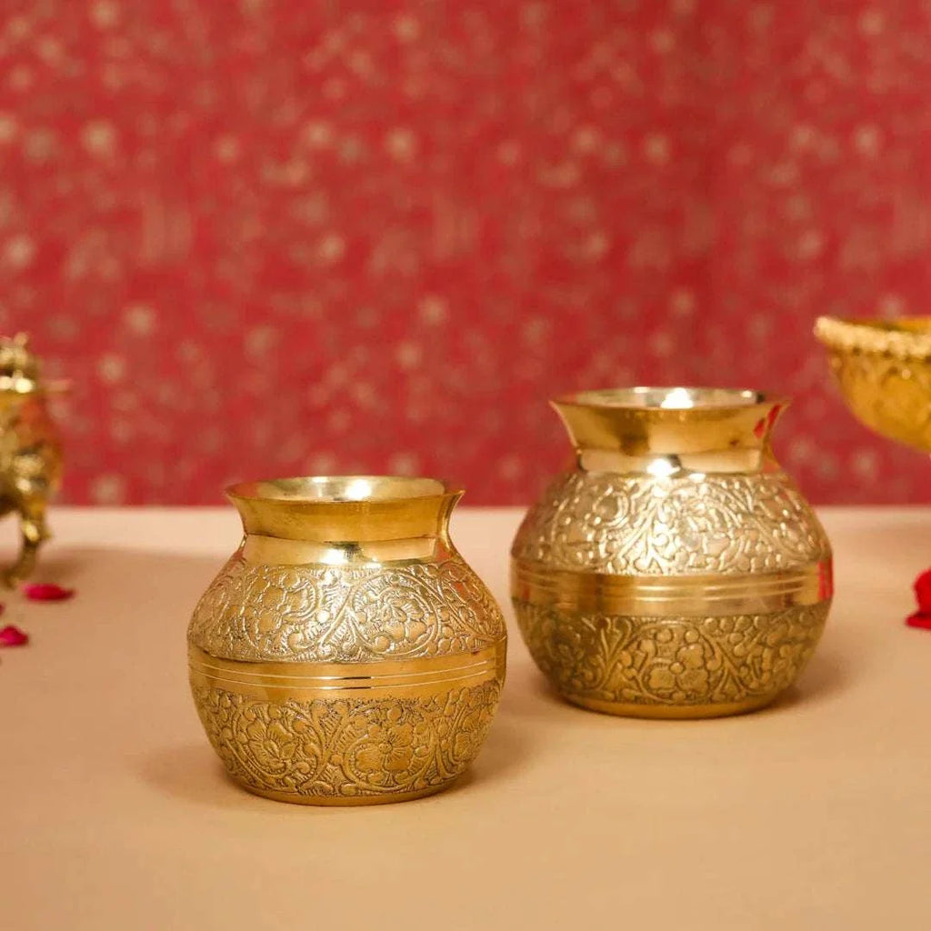 Brass Royal Pooja flower Kalash Vedansh Craft