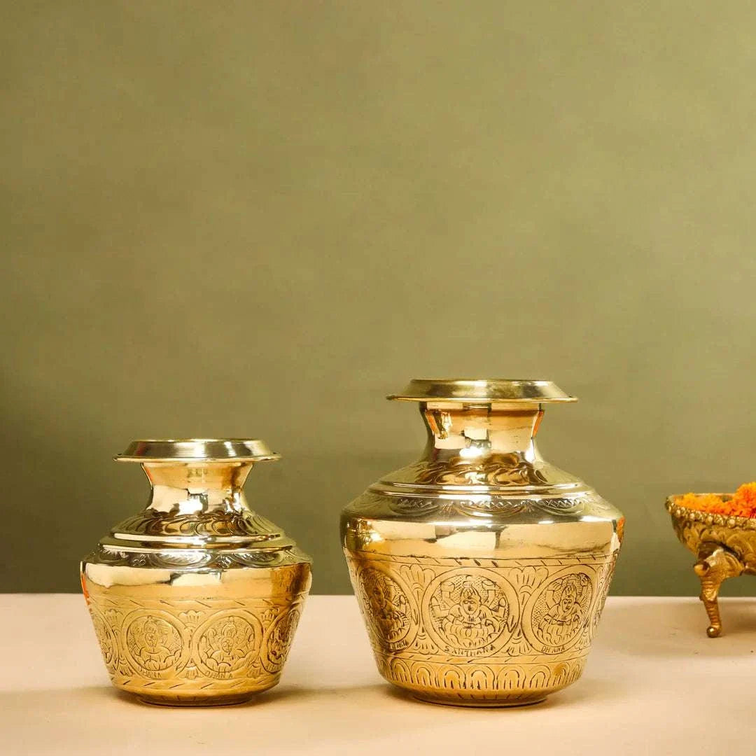 Brass Ashtalakshmi Kodam/Kalash Vedansh Craft