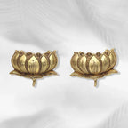 Exquisite Brass Hanging Lotus Flower Pair – 3.5 Inch | Divine Decor Accent Vedansh Craft
