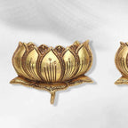 Exquisite Brass Hanging Lotus Flower Pair – 3.5 Inch | Divine Decor Accent Vedansh Craft