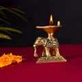Brass Elephant Standing Diya Vedansh Craft