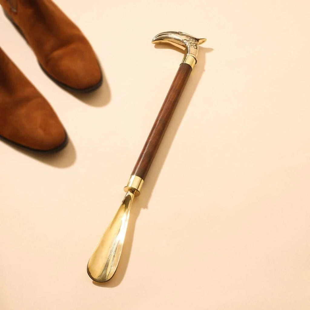 Brass Vintage Wooden Shoe Horn Vedansh Craft