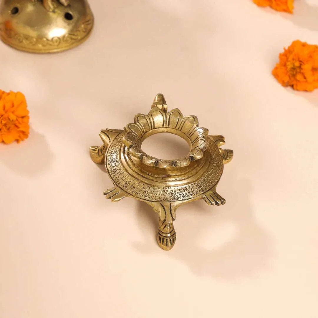Brass Tortoise Conch Stand (2 Inch) Vedansh Craft