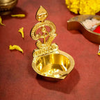 Brass Om Vel Diya/Deepam (3.5 Inch) Vedansh Craft