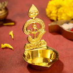 Brass Om Vel Diya/Deepam (3.5 Inch) Vedansh Craft
