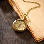 Brass Pocket Watch With Leahther Pouch (2 Inch) Vedansh Craft