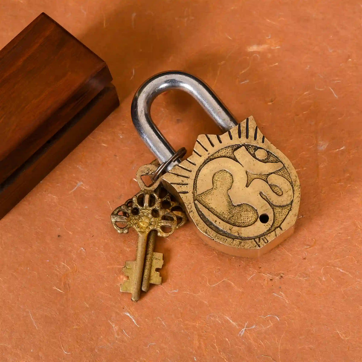 Brass Shiva Door Lock With Three Keys (4.5 Inch) Vedansh Craft