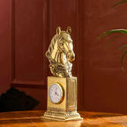 Brass Horse Head Table Clock (11 Inch) Vedansh Craft