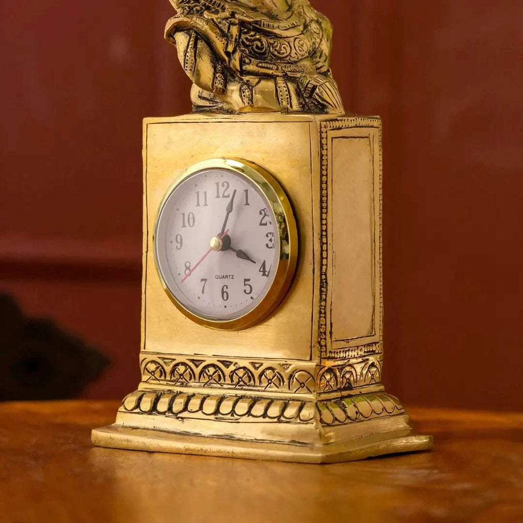 Brass Horse Head Table Clock (11 Inch) Vedansh Craft