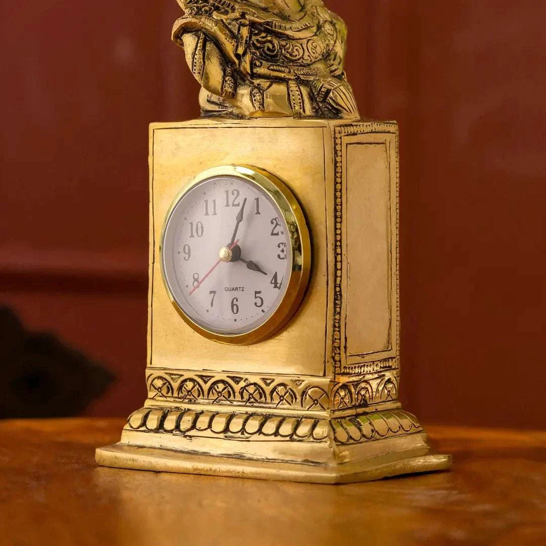 Brass Horse Head Table Clock (11 Inch) Vedansh Craft